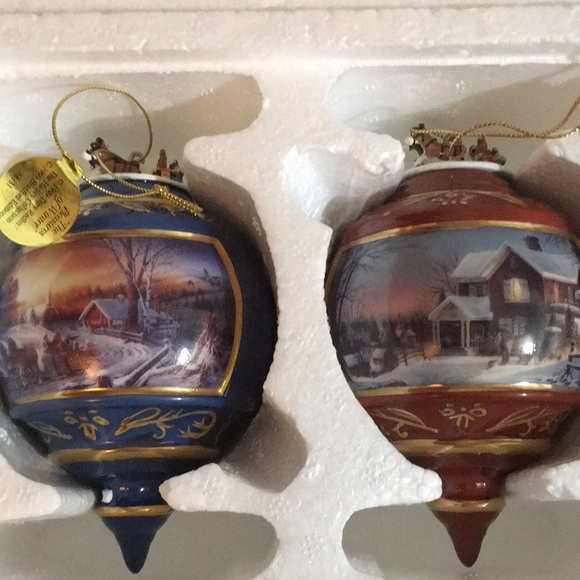 💥CHARITY SALE Terry Redlin Vintage Bradford Exchange Christmas Baubles - Picture 2 of 14